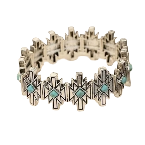 Jewelry - Aztec Turquoise Stretchy Bracelet